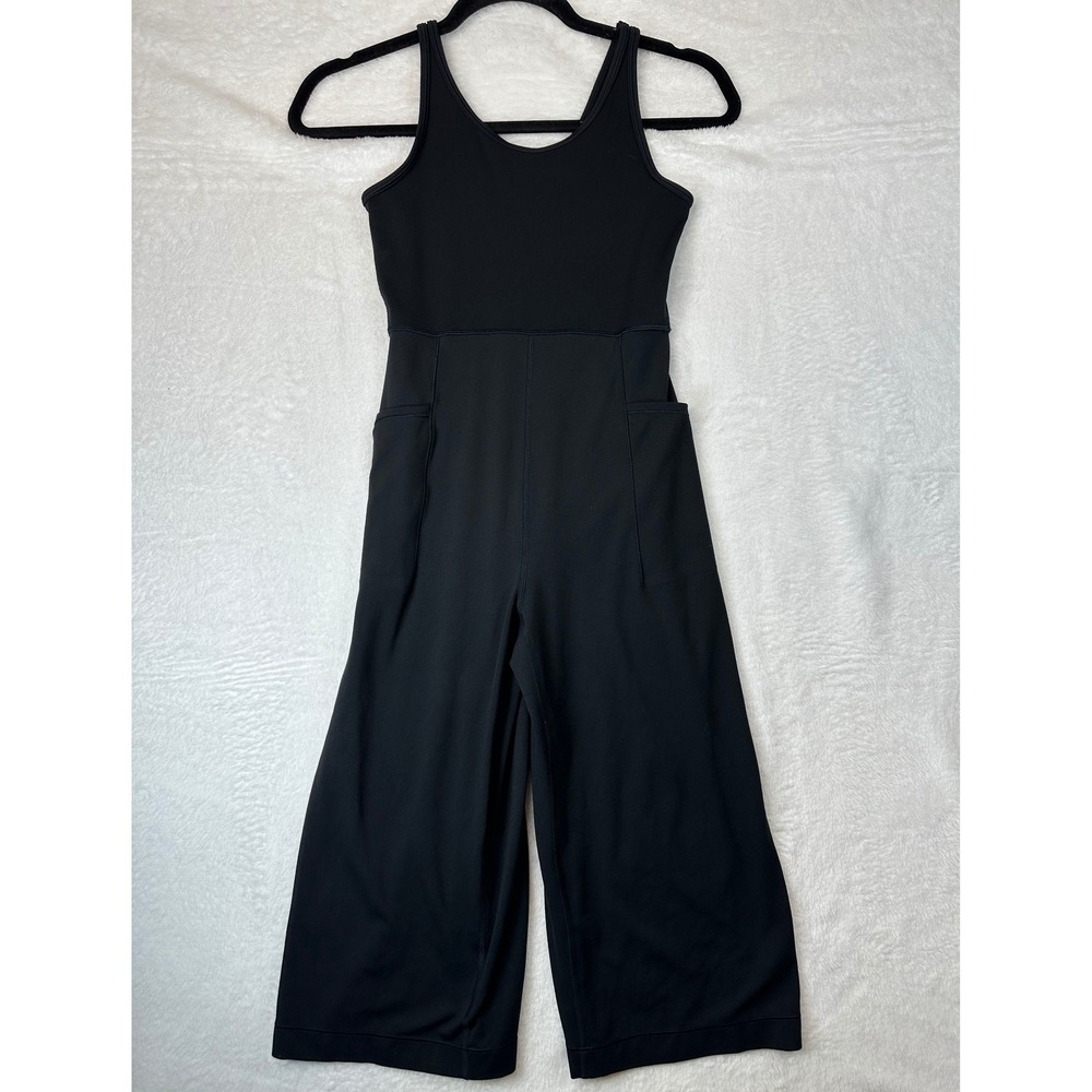 Athleta Girl Stash Your Treasures Jumpsuit Girls S Black Wide Leg Pockets